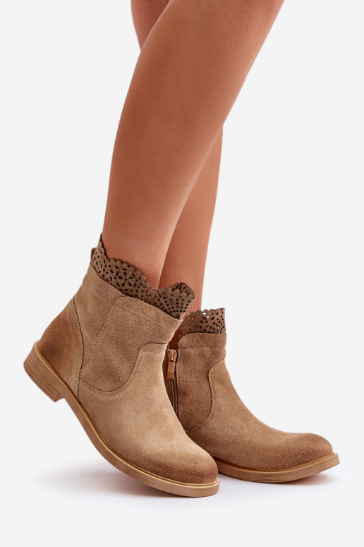 žemakulniai batai moterims su plačiais kulniukais iš zomšos LeĮskis 3624 smėlio spalvos žemakulniai batai moterims su plačiais kulniukais iš zomšos LeĮskis 3624 smėlio spalvos