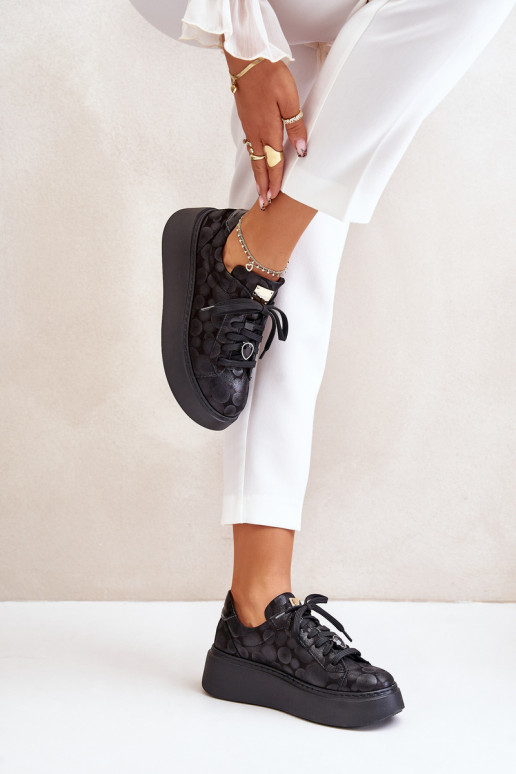 Oda sportiniai bateliai su platforma Tai turiciejka 06191-42 juodos spalvos Oda sportiniai bateliai su platforma Tai turiciejka 06191-42 juodos spalvos