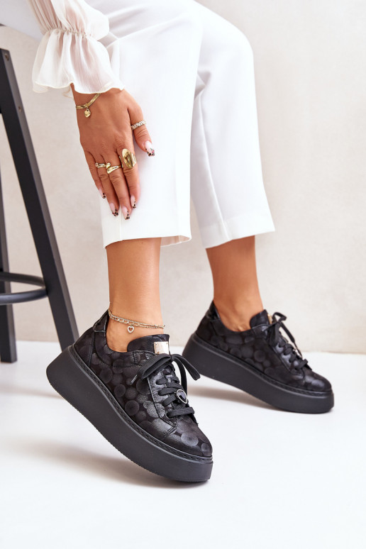 Oda sportiniai bateliai su platforma Tai turiciejka 06191-42 juodos spalvos Oda sportiniai bateliai su platforma Tai turiciejka 06191-42 juodos spalvos