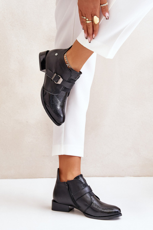 Oda Žemas Aulinukai Į Pilį Tai turiciejka 06692-01 juodos spalvos Oda Žemas Aulinukai Į Pilį Tai turiciejka 06692-01 juodos spalvos