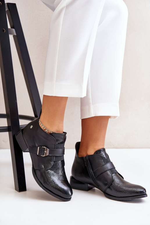 Oda Žemas Aulinukai Į Pilį Tai turiciejka 06692-01 juodos spalvos Oda Žemas Aulinukai Į Pilį Tai turiciejka 06692-01 juodos spalvos