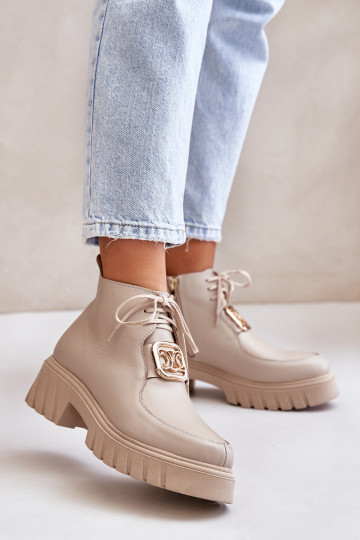 Zazoo 2952 Oda Aulinukai su aukso spalvos detalėmis smėlio spalvos 2