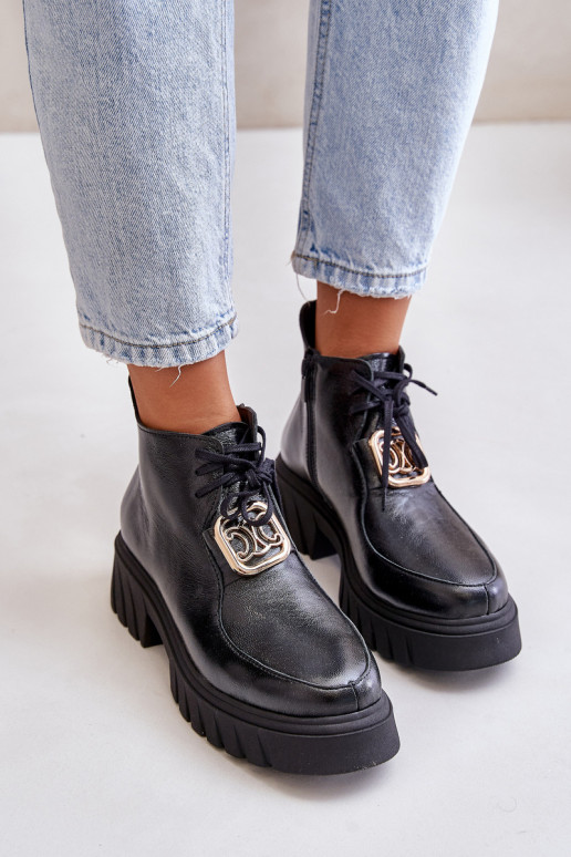 Zazoo 2952 Oda Aulinukai su aukso spalvos detalėmis juodos spalvos