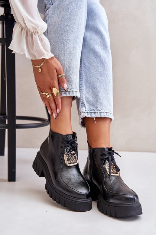 Zazoo 2952 Oda Aulinukai su aukso spalvos detalėmis juodos spalvos