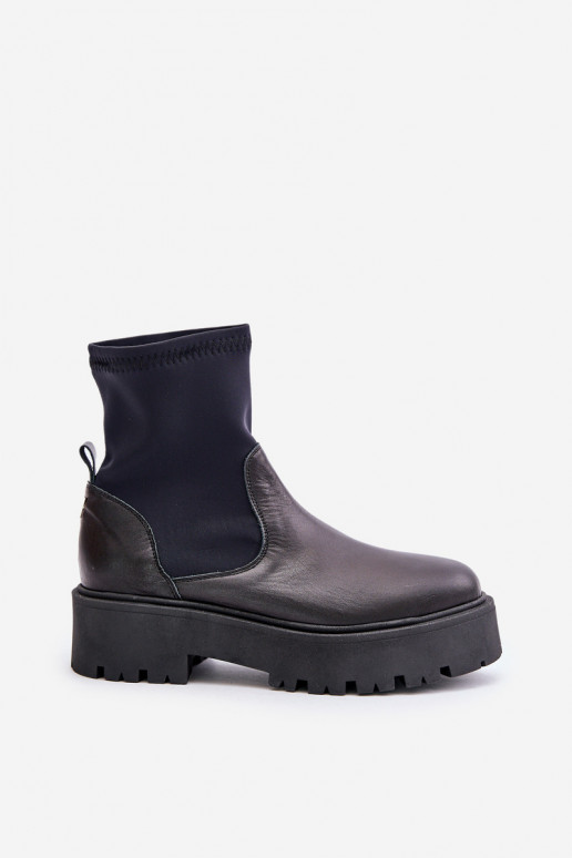 Zazoo 2947 Įsispiriamo modelio Moteriški aulinukai Pagaminta iš natūralios odos juodos spalvos Zazoo 2947 Įsispiriamo modelio Moteriški aulinukai Pagaminta iš natūralios odos juodos spalvos