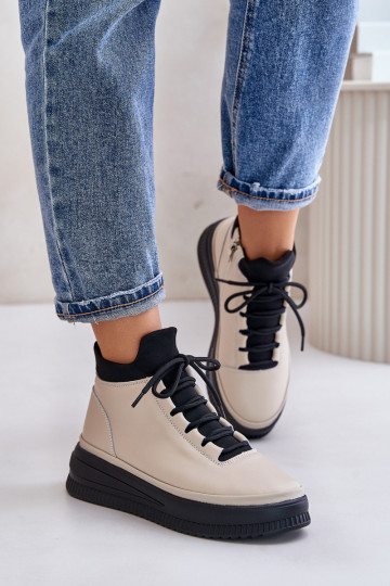  Oda sportiniai bateliai su platforma Artiker 55C0554 smėlio spalvos