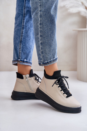  Oda sportiniai bateliai su platforma Artiker 55C0554 smėlio spalvos 2