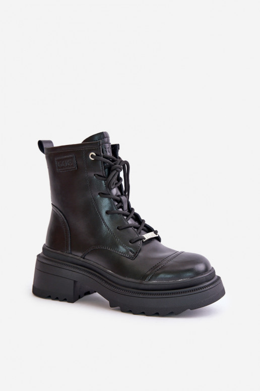 Moteriškas auliniai batai Aulinukai pašiltinti Pagaminta iš natūralios odos Goe OO2N4115-IN2 juodos spalvos Moteriškas auliniai batai Aulinukai pašiltinti Pagaminta iš natūralios odos Goe OO2N4115-IN2 juodos spalvos