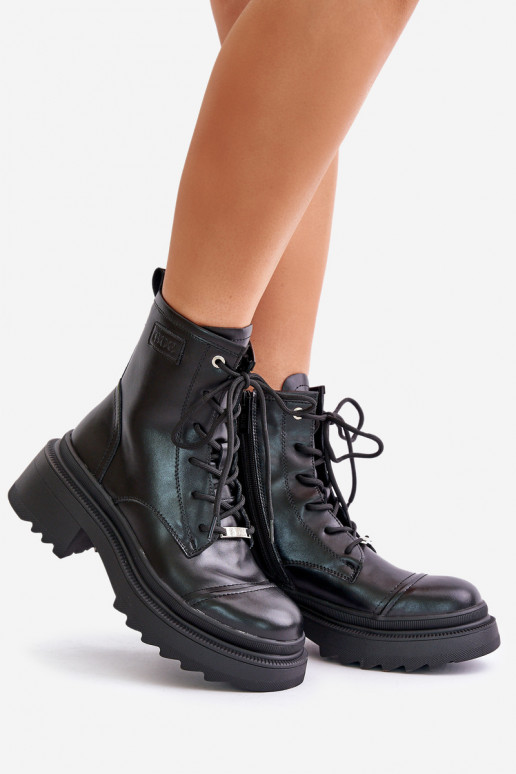 Moteriškas auliniai batai Aulinukai pašiltinti Pagaminta iš natūralios odos Goe OO2N4115-IN2 juodos spalvos Moteriškas auliniai batai Aulinukai pašiltinti Pagaminta iš natūralios odos Goe OO2N4115-IN2 juodos spalvos