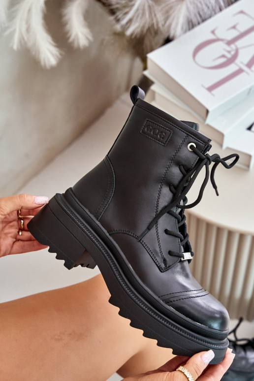 Moteriškas auliniai batai Aulinukai pašiltinti Pagaminta iš natūralios odos Goe OO2N4115-IN2 juodos spalvos Moteriškas auliniai batai Aulinukai pašiltinti Pagaminta iš natūralios odos Goe OO2N4115-IN2 juodos spalvos