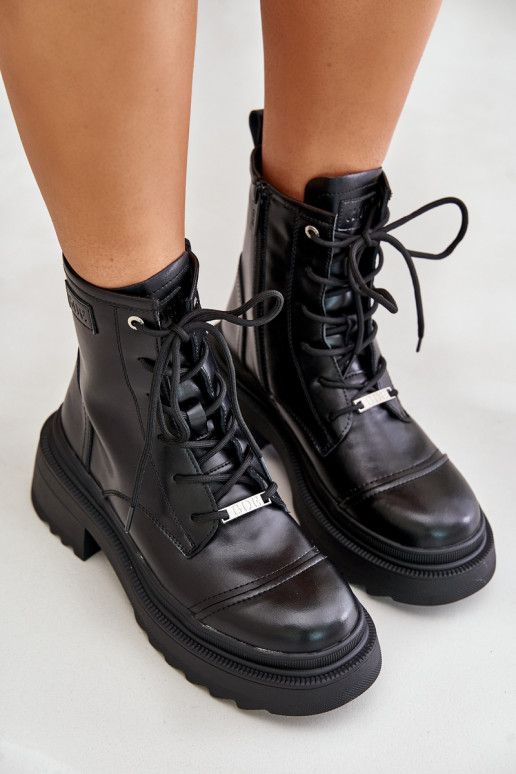 Moteriškas auliniai batai Aulinukai pašiltinti Pagaminta iš natūralios odos Goe OO2N4115-IN2 juodos spalvos Moteriškas auliniai batai Aulinukai pašiltinti Pagaminta iš natūralios odos Goe OO2N4115-IN2 juodos spalvos