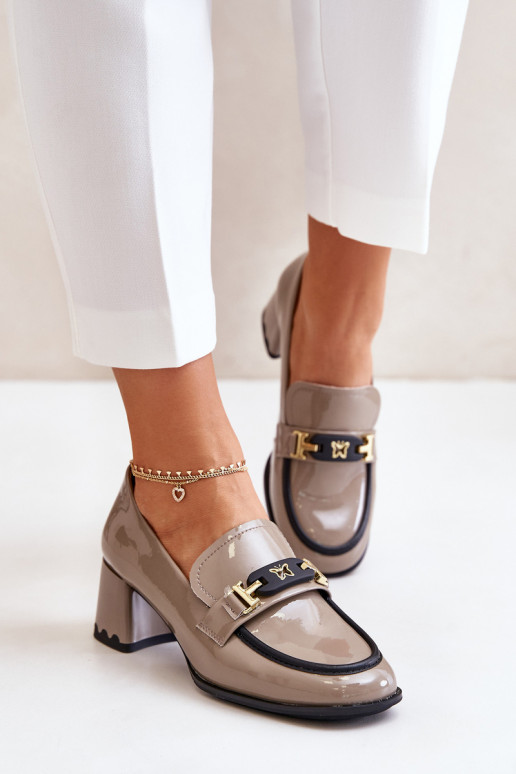 su lako efektu batai Moteriškas su kulniukais su ornamentais Artiker 55C1054 smėlio spalvos