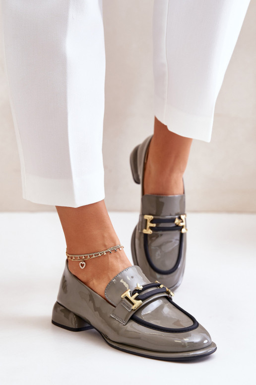 su lako efektu batai Moteriškas Klocke su ornamentais Artiker 55C0412 pilkos spalvos