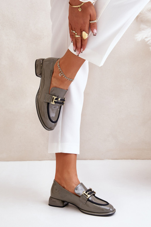 su lako efektu batai Moteriškas Klocke su ornamentais Artiker 55C0412 pilkos spalvos