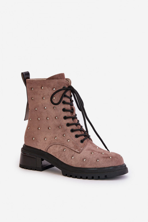 Dekoruotos Darbiniai kulkšnies batai Moteriškas pašiltinti D&A MR880-017 molio spalvos Dekoruotos Darbiniai kulkšnies batai Moteriškas pašiltinti D&A MR880-017 molio spalvos