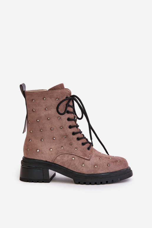 Dekoruotos Darbiniai kulkšnies batai Moteriškas pašiltinti D&A MR880-017 molio spalvos Dekoruotos Darbiniai kulkšnies batai Moteriškas pašiltinti D&A MR880-017 molio spalvos