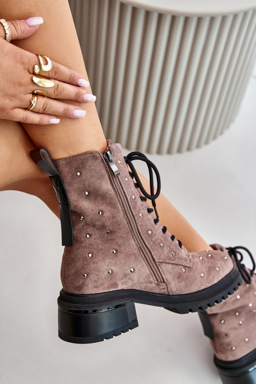 Dekoruotos Darbiniai kulkšnies batai Moteriškas pašiltinti D&A MR880-017 molio spalvos Dekoruotos Darbiniai kulkšnies batai Moteriškas pašiltinti D&A MR880-017 molio spalvos