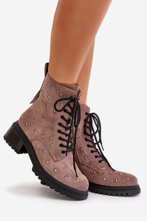 Dekoruotos Darbiniai kulkšnies batai Moteriškas pašiltinti D&A MR880-017 molio spalvos Dekoruotos Darbiniai kulkšnies batai Moteriškas pašiltinti D&A MR880-017 molio spalvos