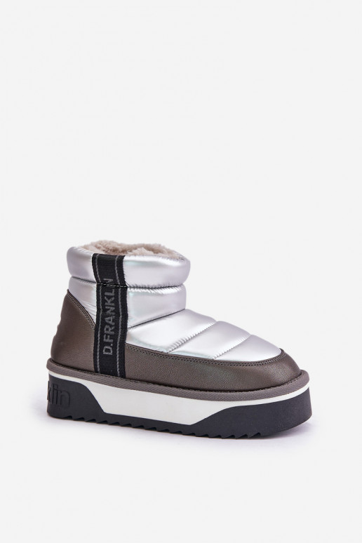 Žemas sniego batai Ant storo pado D.Franklin DFSH371010 sidabro spalvos Žemas sniego batai Ant storo pado D.Franklin DFSH371010 sidabro spalvos
