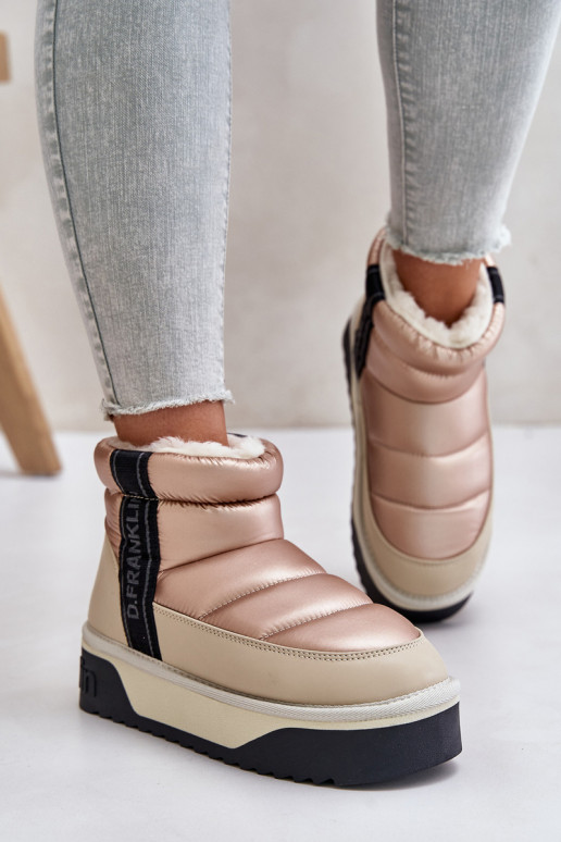 Žemas sniego batai Ant storo pado D.Franklin DFSH371010 smėlio spalvos Žemas sniego batai Ant storo pado D.Franklin DFSH371010 smėlio spalvos