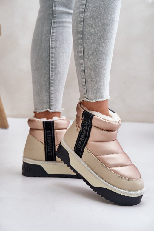 Žemas sniego batai Ant storo pado D.Franklin DFSH371010 smėlio spalvos Žemas sniego batai Ant storo pado D.Franklin DFSH371010 smėlio spalvos