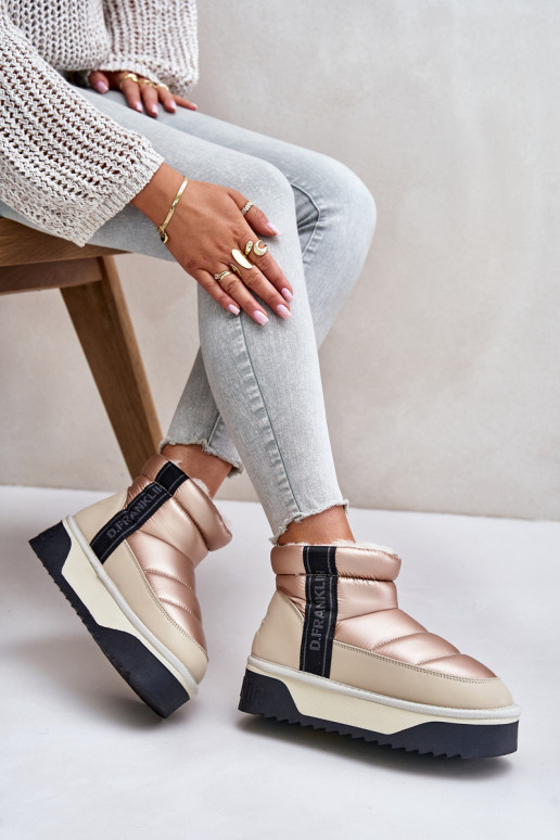 Žemas sniego batai Ant storo pado D.Franklin DFSH371010 smėlio spalvos Žemas sniego batai Ant storo pado D.Franklin DFSH371010 smėlio spalvos