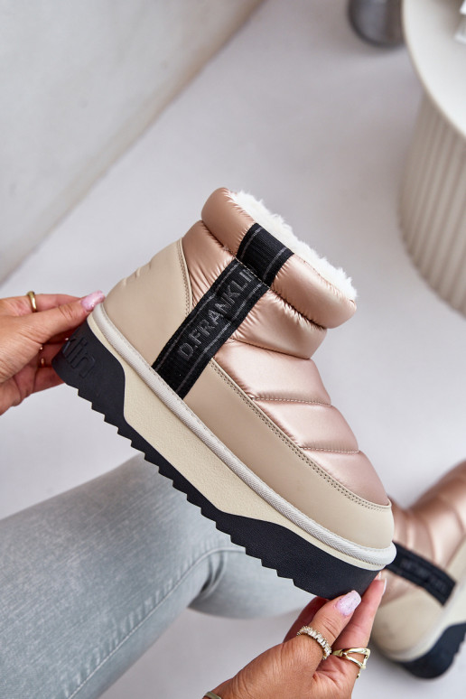 Žemas sniego batai Ant storo pado D.Franklin DFSH371010 smėlio spalvos Žemas sniego batai Ant storo pado D.Franklin DFSH371010 smėlio spalvos