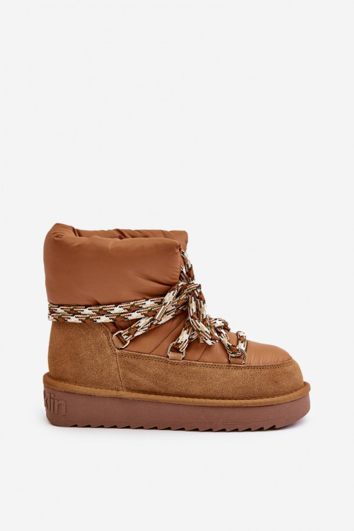 iš zomšos sniego batai MoteriškassuGrubym Suvarstymasm D.Franklin DFSH375003 rudos spalvos iš zomšos sniego batai MoteriškassuGrubym Suvarstymasm D.Franklin DFSH375003 rudos spalvos