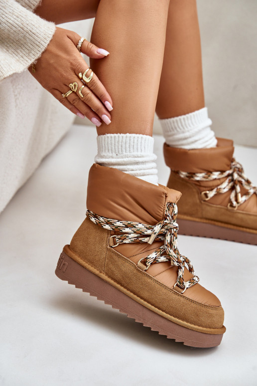 iš zomšos sniego batai MoteriškassuGrubym Suvarstymasm D.Franklin DFSH375003 rudos spalvos iš zomšos sniego batai MoteriškassuGrubym Suvarstymasm D.Franklin DFSH375003 rudos spalvos