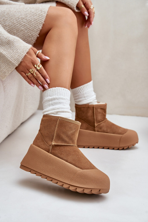 pašiltinti iš zomšos sniego batai su platforma Big Star OO274A212 rudos spalvos pašiltinti iš zomšos sniego batai su platforma Big Star OO274A212 rudos spalvos