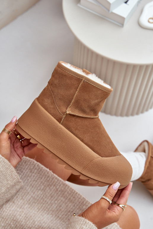 pašiltinti iš zomšos sniego batai su platforma Big Star OO274A212 rudos spalvos pašiltinti iš zomšos sniego batai su platforma Big Star OO274A212 rudos spalvos