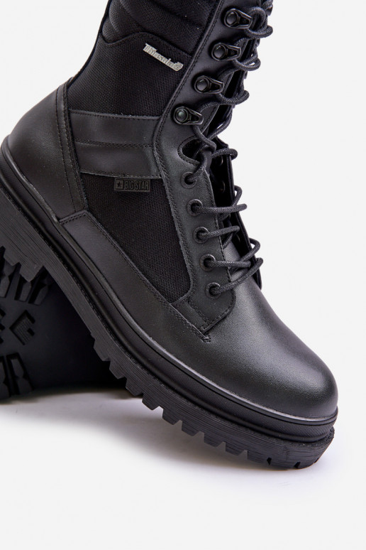 Oda batai Aulinukai Vyriški pašiltinti Big Star OO174164 juodos spalvos Oda batai Aulinukai Vyriški pašiltinti Big Star OO174164 juodos spalvos