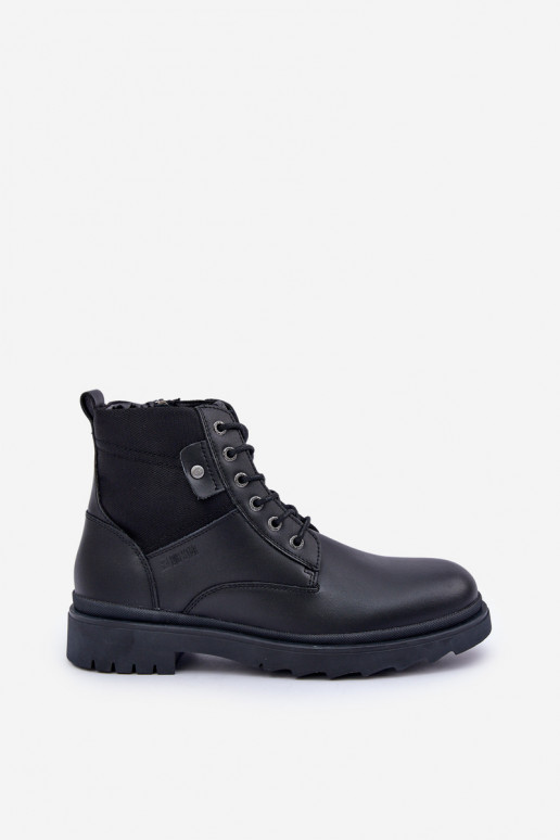 Oda pašiltinti batai Aulinukai Vyriški Big Star OO174166 juodos spalvos Oda pašiltinti batai Aulinukai Vyriški Big Star OO174166 juodos spalvos