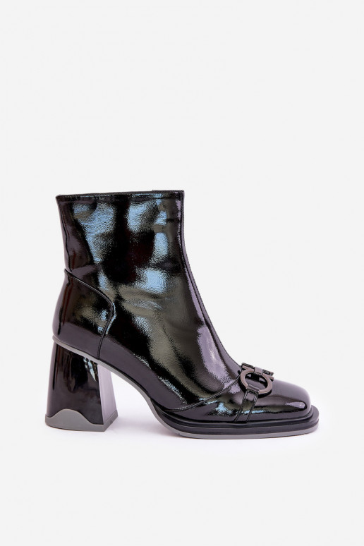 su lako efektu Šilti aulinukai ant kulno su ornamentais D&A MR880-021 juodos spalvos su lako efektu Šilti aulinukai ant kulno su ornamentais D&A MR880-021 juodos spalvos