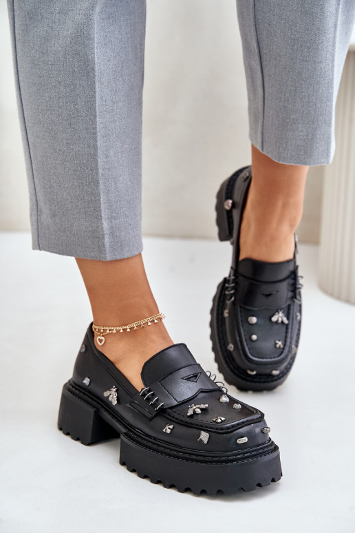 Oda batai Moteriškas su gražiomis detalėmis D&A MR880-102 juodos spalvos Oda batai Moteriškas su gražiomis detalėmis D&A MR880-102 juodos spalvos