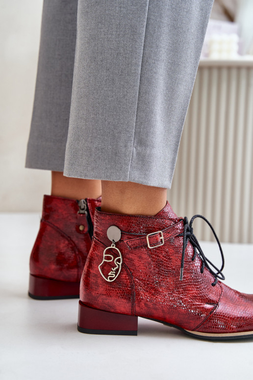 Moteriškas Oda su lako efektu Aulinukai Avalynė Tai turiciejka 5743A-08 raudonos spalvos Moteriškas Oda su lako efektu Aulinukai Avalynė Tai turiciejka 5743A-08 raudonos spalvos