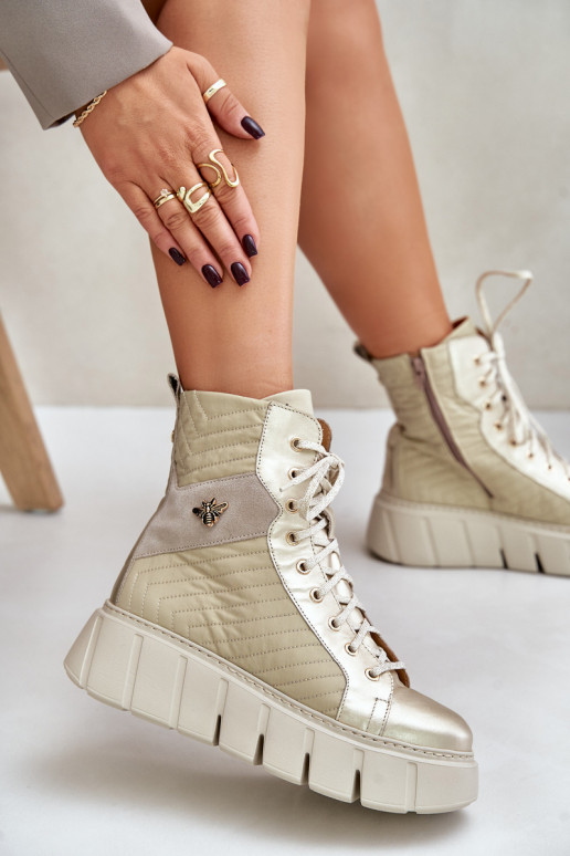 Oda Aulinukai su platforma Tai turiciejka 06751-25 aukso spalvos