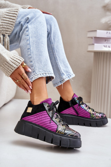 Oda Sneakers modelio batai su platforma Tai turiciejka 06767-15 rožinės spalvos
