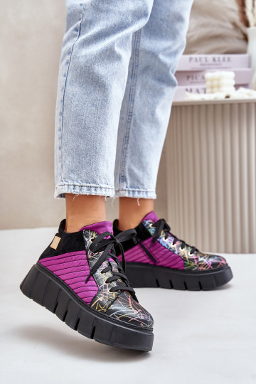 Oda Sneakers modelio batai su platforma Tai turiciejka 06767-15 rožinės spalvos 2
