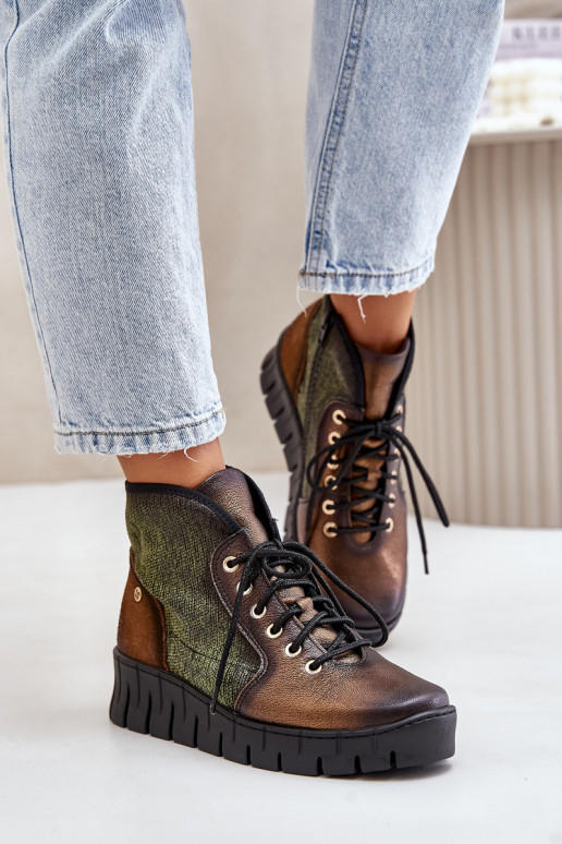 Oda Aulinukair platforma I Koturnie Tai turiciejka 06702-09 žalios-aukso spalvos