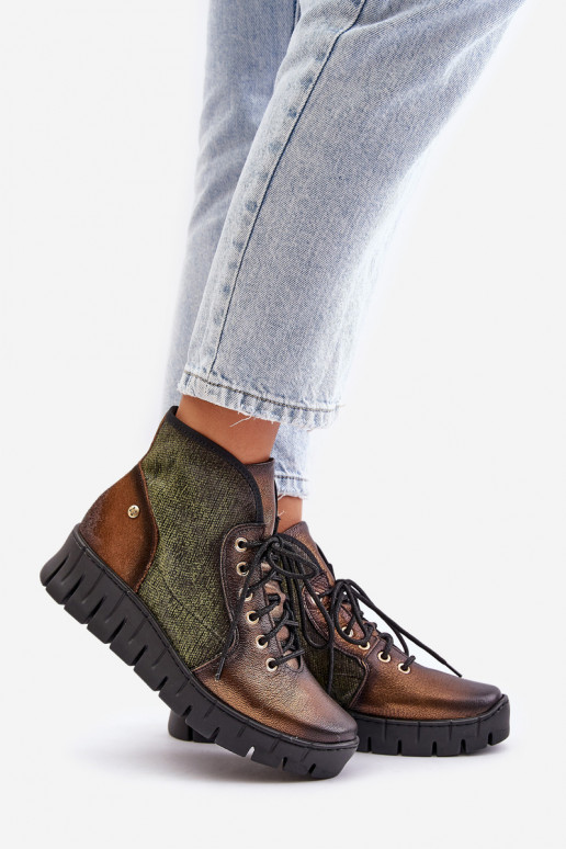 Oda Aulinukair platforma I Koturnie Tai turiciejka 06702-09 žalios-aukso spalvos