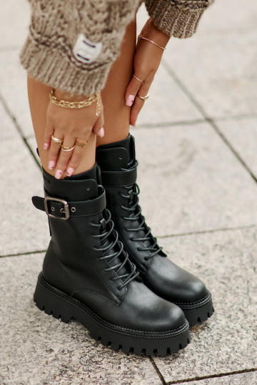 pašiltinti Darbiniai kulkšnies batai su sagtimis Big Star OO274137 juodos spalvos 2