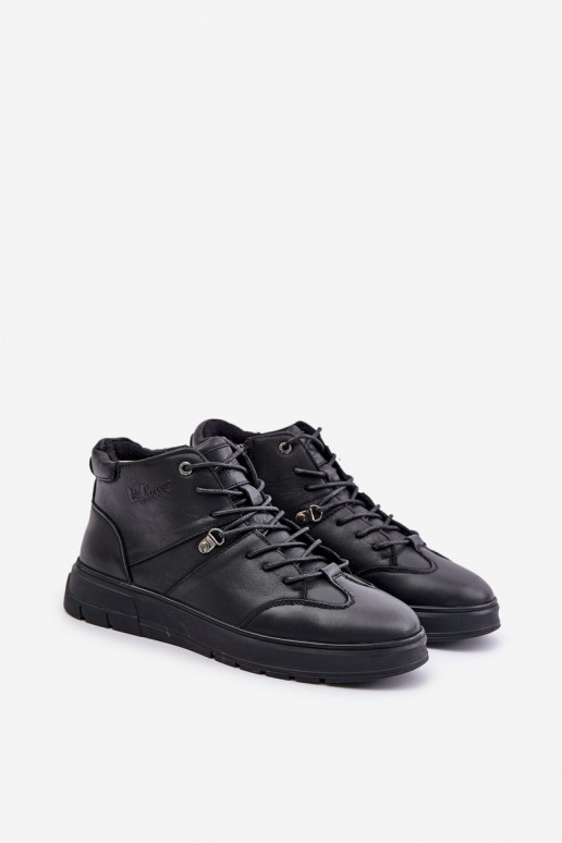 Oda pašiltinti Sneakers modelio aulinukai Vyriški Lee Cooper LCJ-24-33-2913 juodos spalvos Oda pašiltinti Sneakers modelio aulinukai Vyriški Lee Cooper LCJ-24-33-2913 juodos spalvos