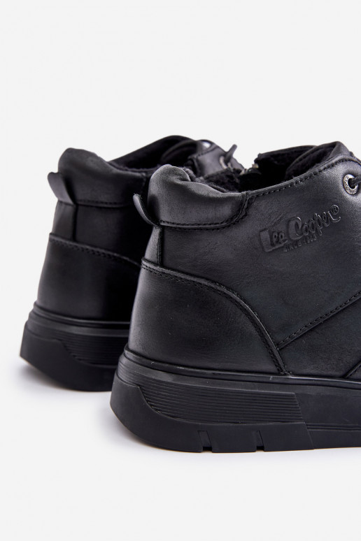 Oda pašiltinti Sneakers modelio aulinukai Vyriški Lee Cooper LCJ-24-33-2913 juodos spalvos Oda pašiltinti Sneakers modelio aulinukai Vyriški Lee Cooper LCJ-24-33-2913 juodos spalvos