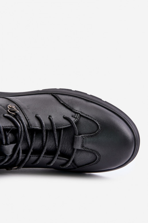 Oda pašiltinti Sneakers modelio aulinukai Vyriški Lee Cooper LCJ-24-33-2913 juodos spalvos Oda pašiltinti Sneakers modelio aulinukai Vyriški Lee Cooper LCJ-24-33-2913 juodos spalvos