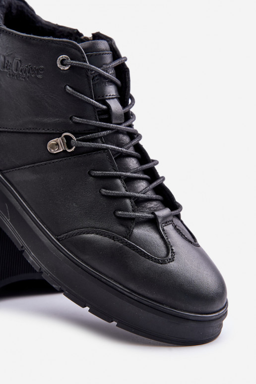 Oda pašiltinti Sneakers modelio aulinukai Vyriški Lee Cooper LCJ-24-33-2913 juodos spalvos Oda pašiltinti Sneakers modelio aulinukai Vyriški Lee Cooper LCJ-24-33-2913 juodos spalvos