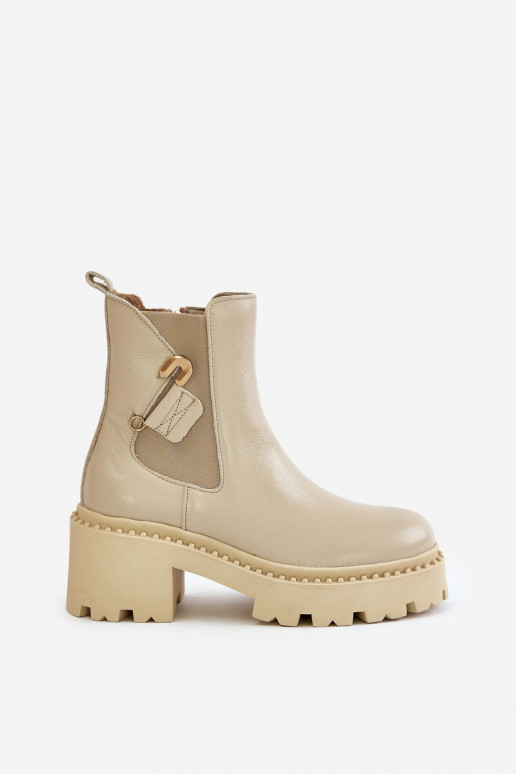 Zazoo 60490 Oda pašiltinti Aulinukai su ornamentais dramblio kaulo spalvos Zazoo 60490 Oda pašiltinti Aulinukai su ornamentais dramblio kaulo spalvos