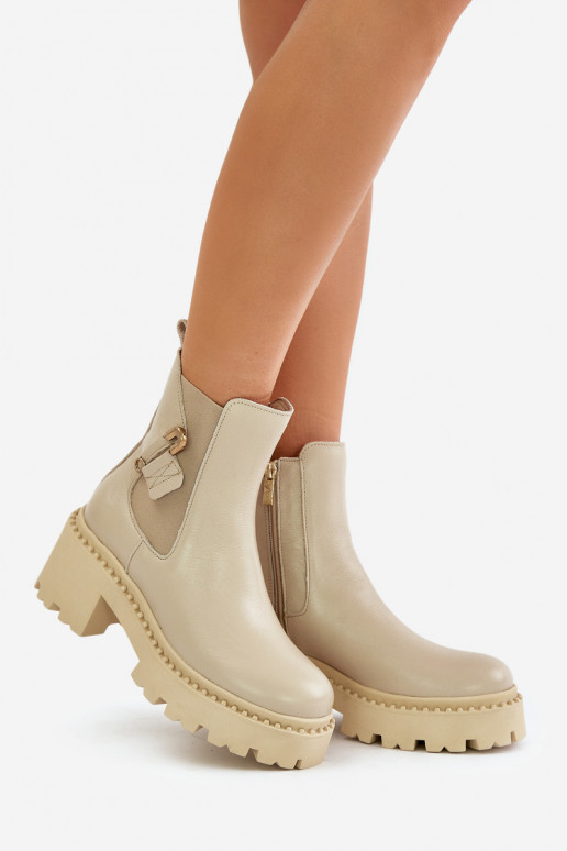 Zazoo 60490 Oda pašiltinti Aulinukai su ornamentais dramblio kaulo spalvos Zazoo 60490 Oda pašiltinti Aulinukai su ornamentais dramblio kaulo spalvos