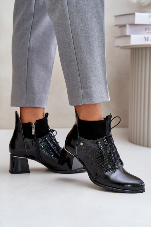 Zazoo 60503 Oda Aulinukai su kulniukais pašiltinti juodos spalvos Zazoo 60503 Oda Aulinukai su kulniukais pašiltinti juodos spalvos