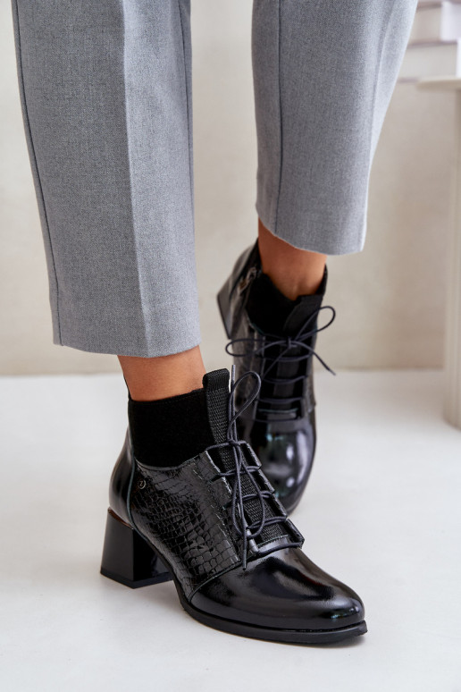 Zazoo 60503 Oda Aulinukai su kulniukais pašiltinti juodos spalvos Zazoo 60503 Oda Aulinukai su kulniukais pašiltinti juodos spalvos